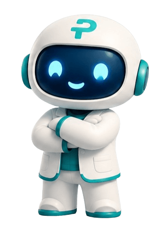 Mascote do Prontius em pose confiante